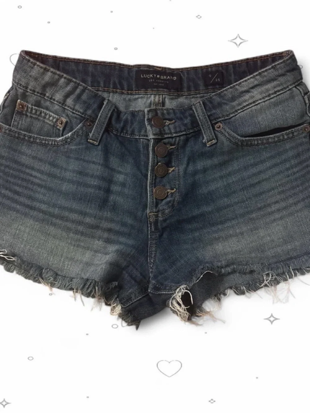Lucky Brand 'The Cut Off' Denim Shorts - Medium Wash 0/25